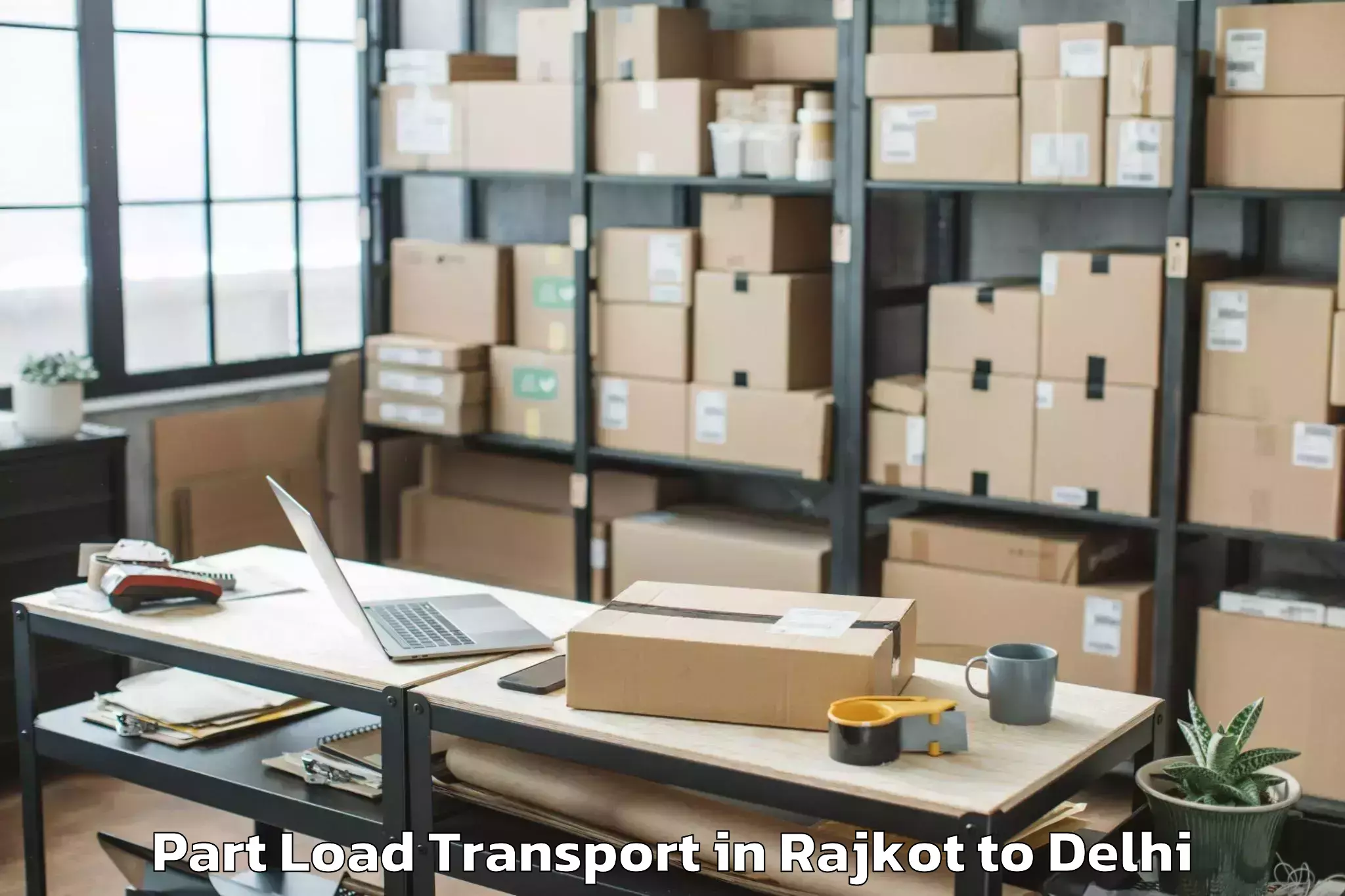 Reliable Rajkot to Najafgarh Part Load Transport